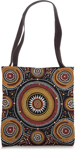 Aboriginal Dot Painting Pattern Tote Bag