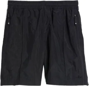 adidas Mens Solid Color Elastic Waistband Sport Shorts, Black