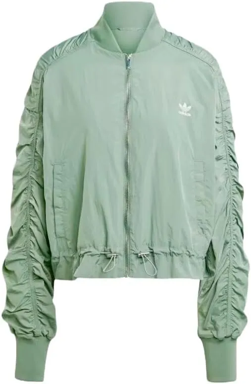 ADIDAS ORIGINALS WOMEN'S LIGHTWEIGHT BOMBER LOOSE FIT JACKET, Trace Green, XL