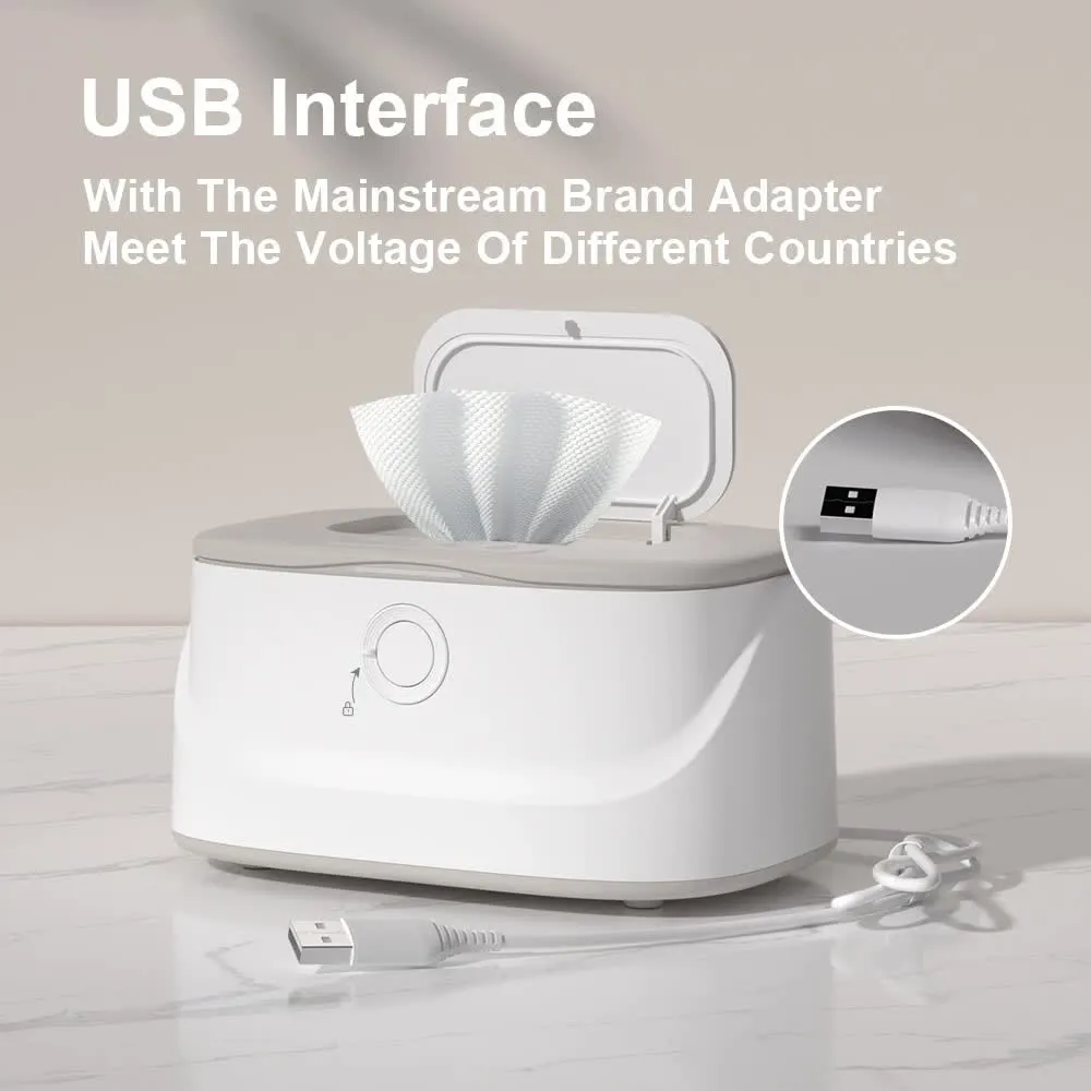 Adjustable Heating Baby Wet Wipes Warmer - White