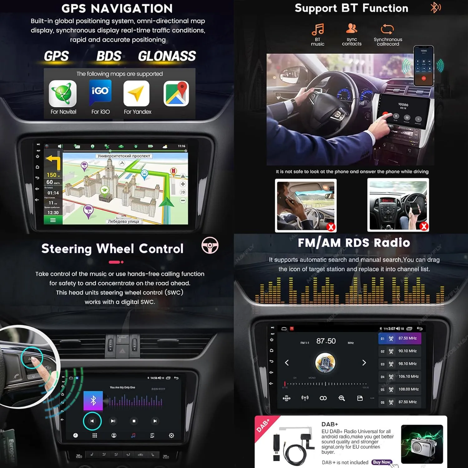 ADMLZQQ for Lada Vesta 2015-2020 Car Stereo Radio Car-Play Android Auto,9 Inch Touch Screen 2 Din GPS Sat Navi Multimedia with Bluetooth 4G WiFi Backup Camera SWC Mirror Link