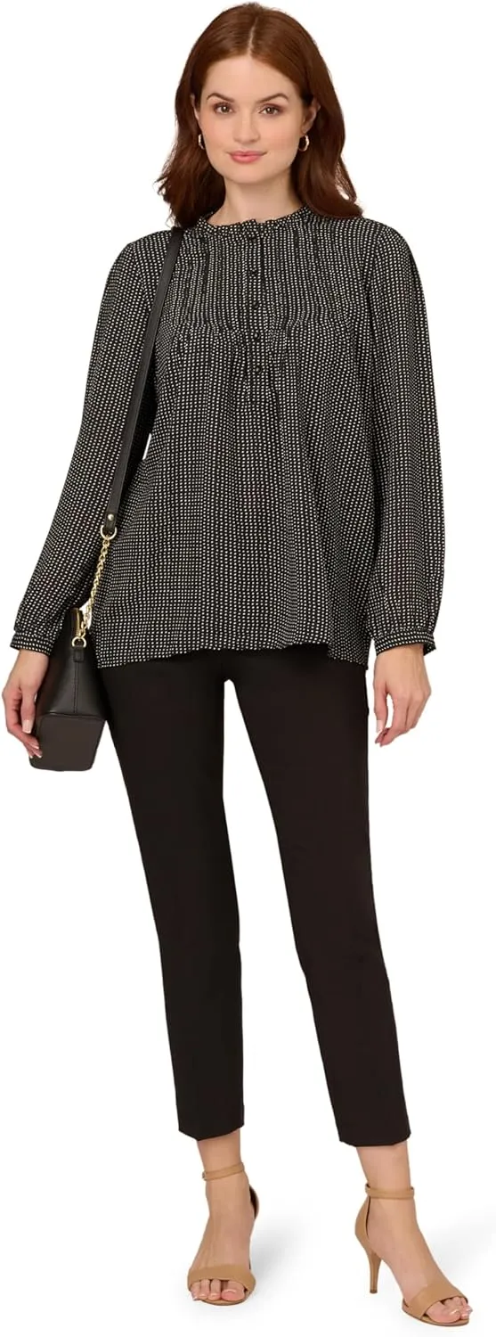 Adrianna Papell Women's Pintuck Button Down Blouse