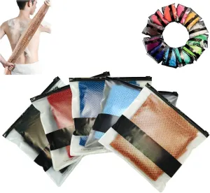 Afro Scrub African Exfoliating Net Sponge - Afroscrub Body Scrubber for Bath & Shower, Exfoliating Washcloth for Daily Use, Premium Bath Sponge (5 Pcs B)