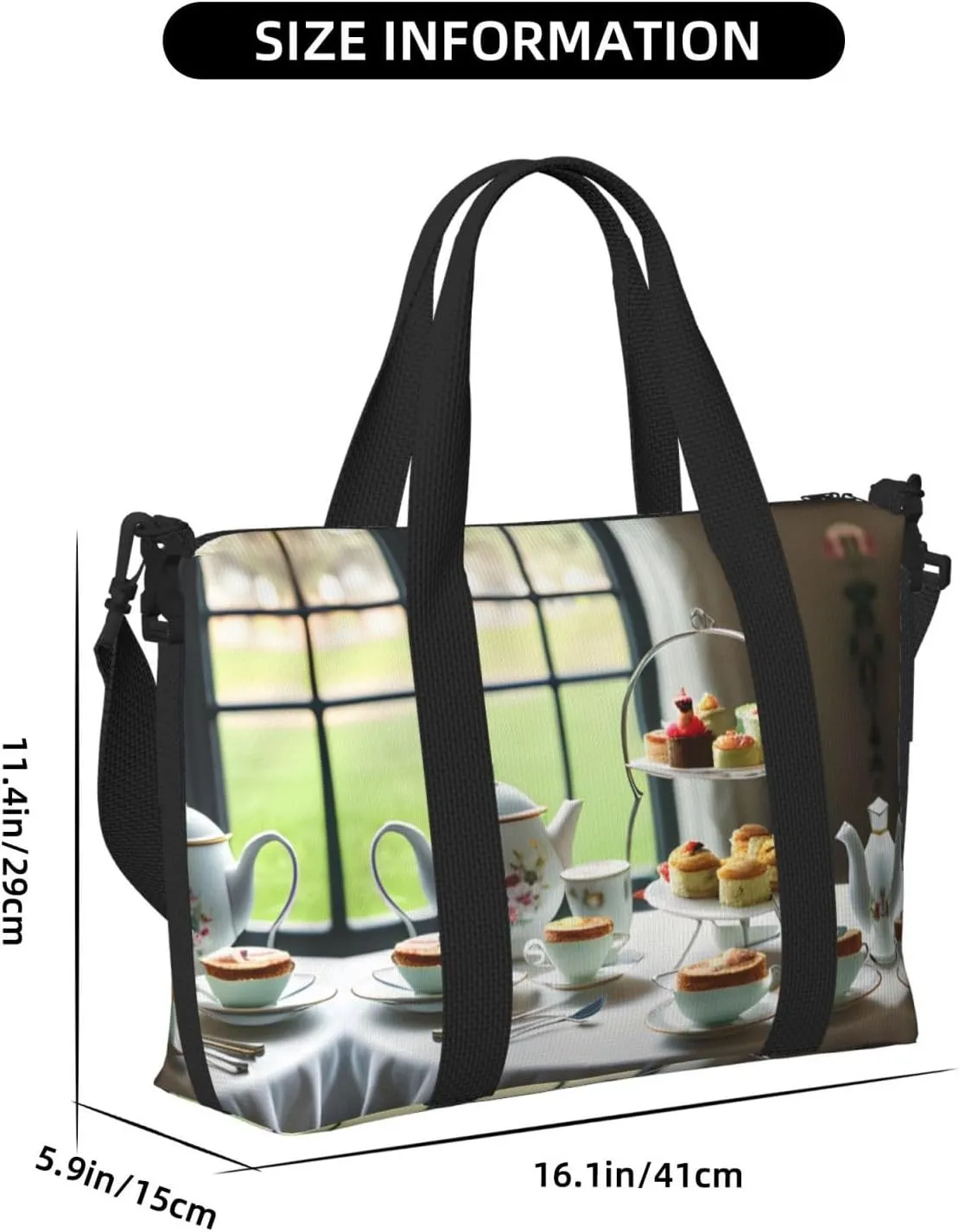 Afternoon Tea Travel Bags, Weekender Carry On For Women, Sports Gym Bag, Workout Duffel Bag,Overnight