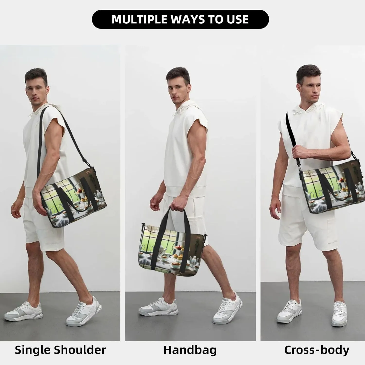 Afternoon Tea Travel Bags, Weekender Carry On For Women, Sports Gym Bag, Workout Duffel Bag,Overnight