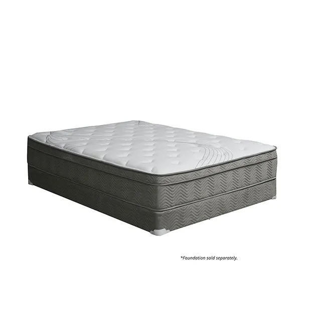 AFTON White/Gray 12" Euro Box Pocket Coil, E.King