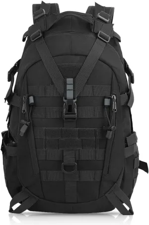 aiGear Tactical Backpack for Men, 25L Military Backpack, 3-Day Bug Out Bag for Camping Hiking Hunting with Molle System Army Daypack (25L Black)
