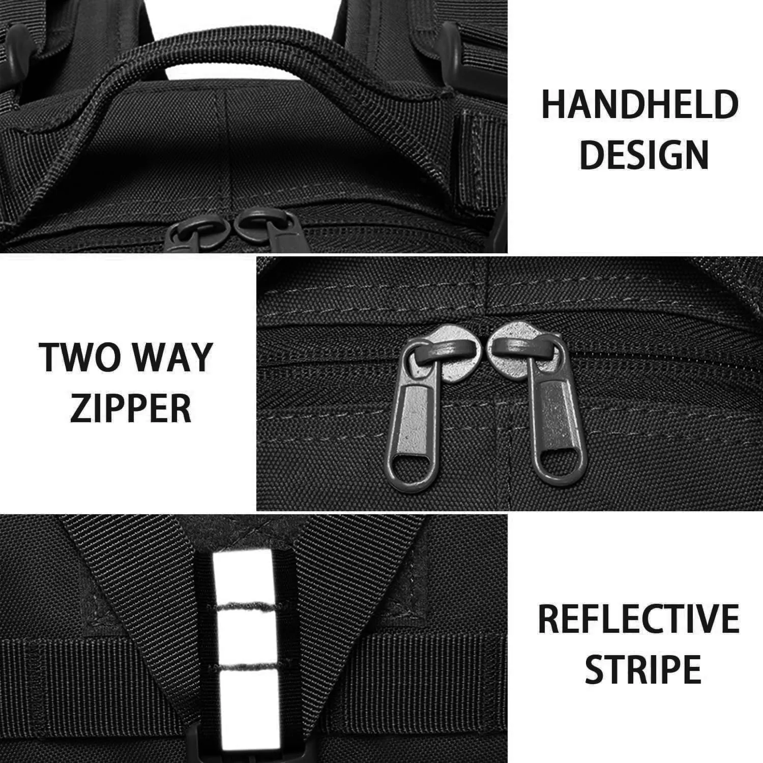 aiGear Tactical Backpack for Men, 25L Military Backpack, 3-Day Bug Out Bag for Camping Hiking Hunting with Molle System Army Daypack (25L Black)