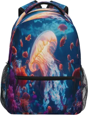 ALAZA Jellyfish Fish Kids School Backpack for Boys Girls Teens Bookbag Travel Daypack Bag 16 inch