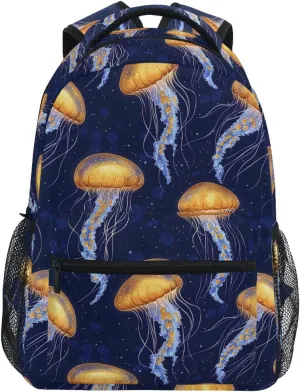 ALAZA Orange Jellyfish Kids School Backpack for Boys Girls Teens Bookbag Travel Daypack Bag 16 inch