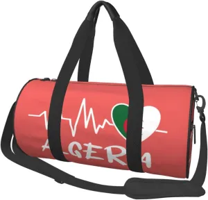 Algeria Heartbeat Duffel Bag Gym Bag Travel Sports Tote Large Foldable Beach Swim Yoga3