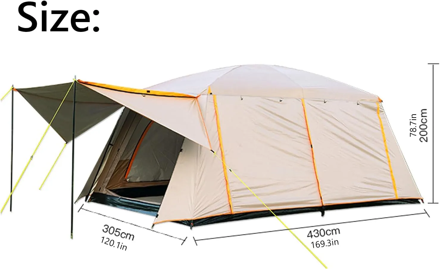 Alomejor 4-6 Person Backpacking Tent with Fiberglass Poles for Outdoor Tents, Ideal for Outdoor Camping, Hiking, Fishing