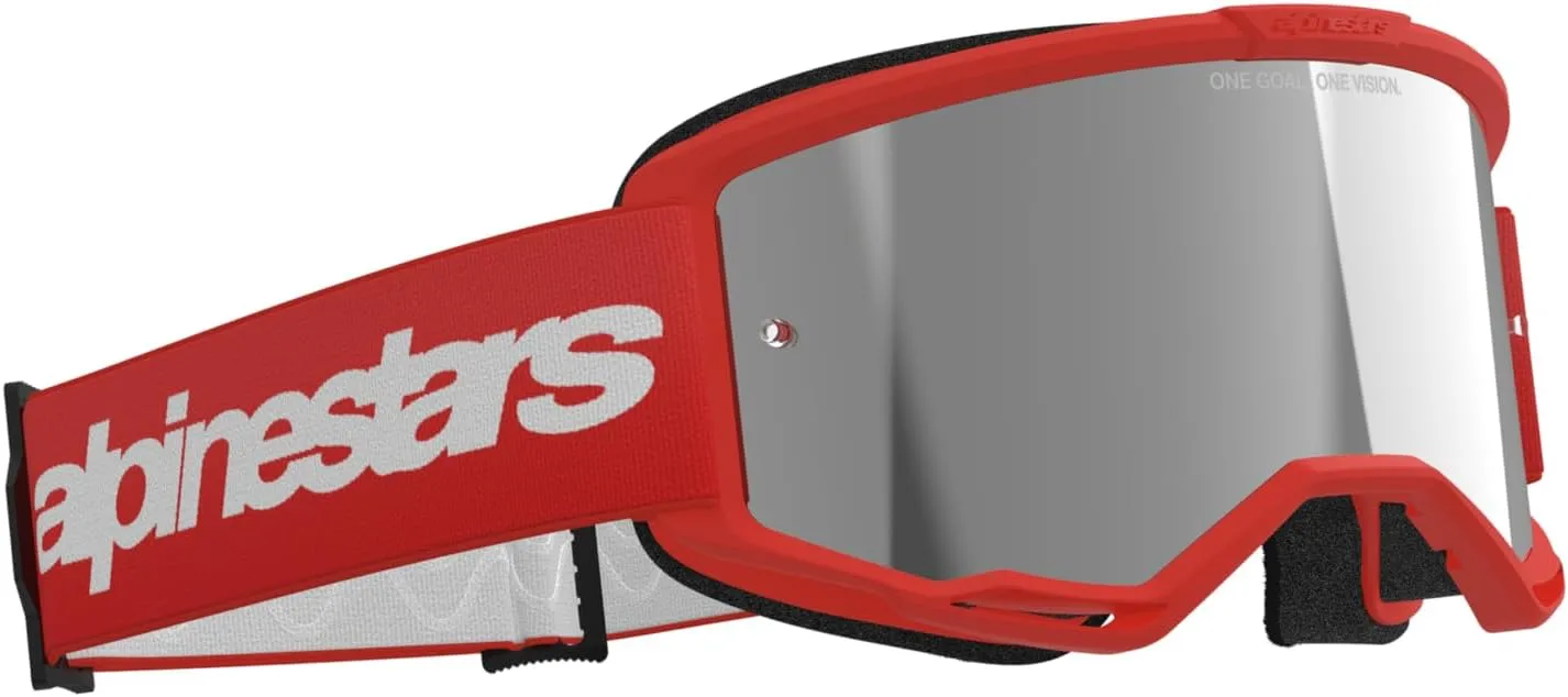 Alpinestars Vision 3 MX ATV MTB Off Road Goggle (Red - Mirror Silver Lens)