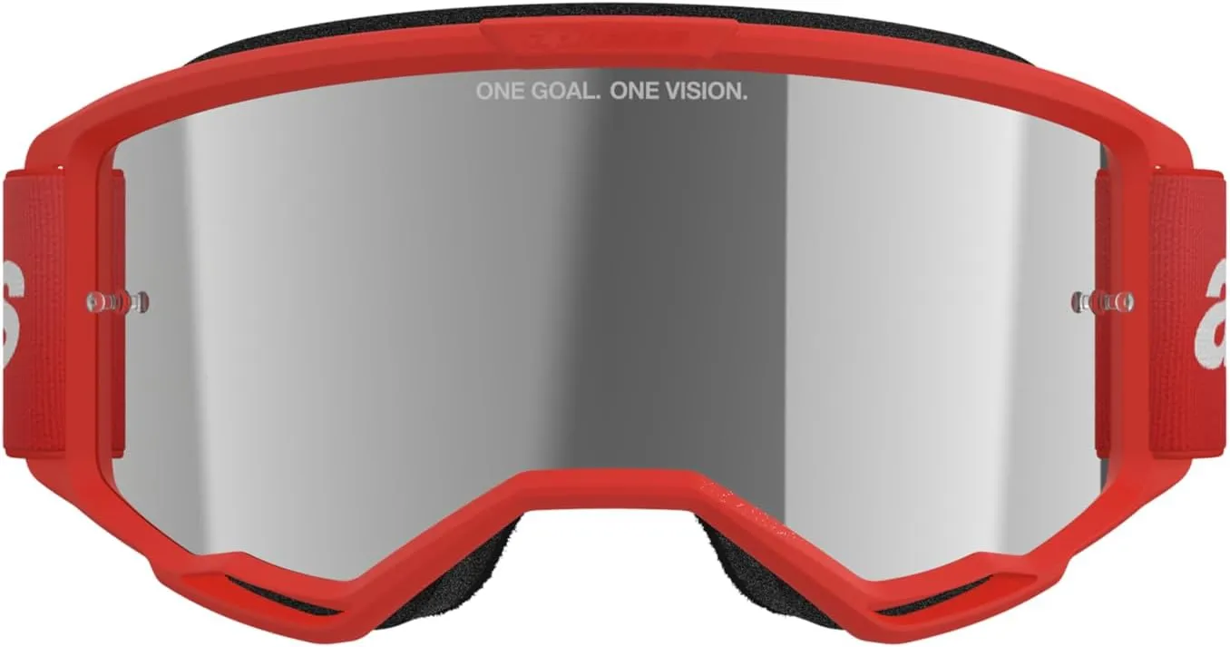 Alpinestars Vision 3 MX ATV MTB Off Road Goggle (Red - Mirror Silver Lens)