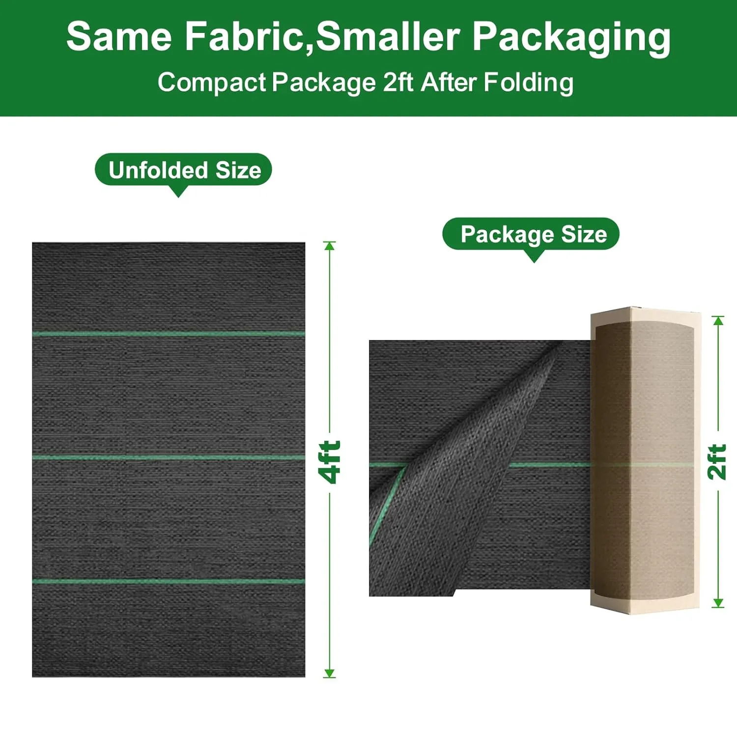 AMAGABELI GARDEN & HOME, 3.2oz 4ft x 100ft Weed Barrier Landscape Fabric Heavy Duty Ground Cover Weed Cloth Geotextile Fabric Durable Driveway Cover Garden Lawn Fabric Outdoor Weed Control Mat