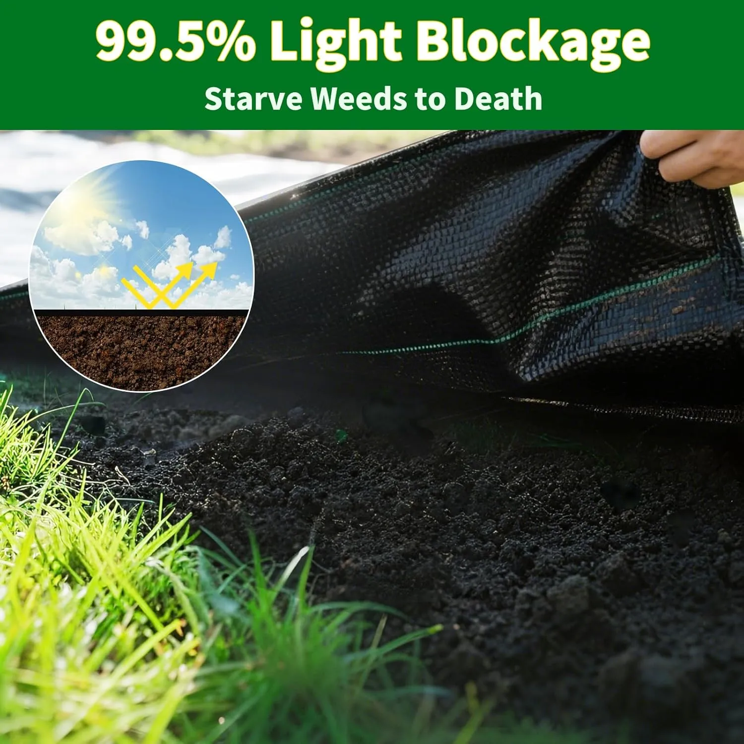 AMAGABELI GARDEN & HOME, 3.2oz 4ft x 100ft Weed Barrier Landscape Fabric Heavy Duty Ground Cover Weed Cloth Geotextile Fabric Durable Driveway Cover Garden Lawn Fabric Outdoor Weed Control Mat