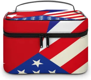 American Cuban Flag Large Capacity Portable Makeup Bag And Wash Bag