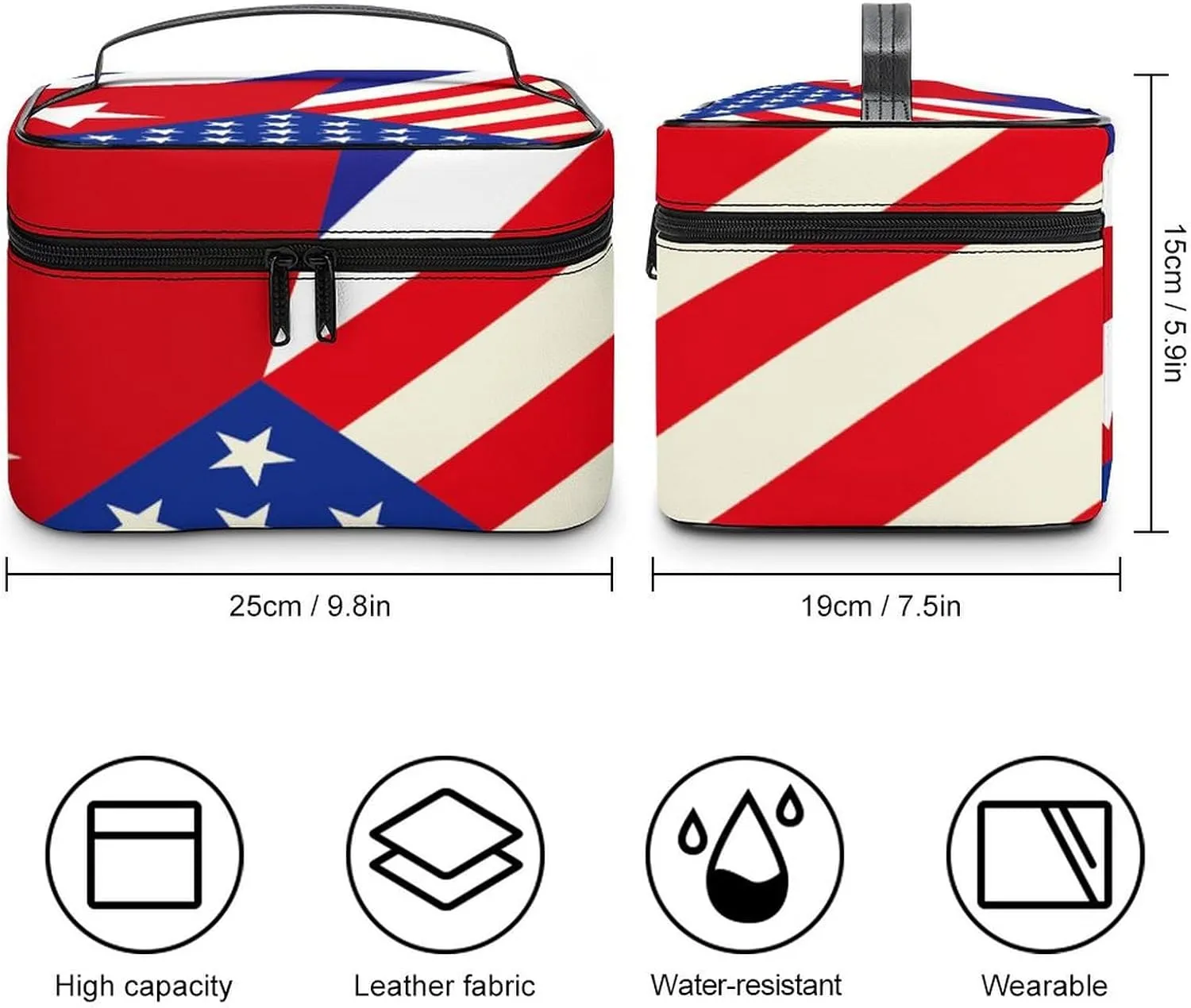 American Cuban Flag Large Capacity Portable Makeup Bag And Wash Bag