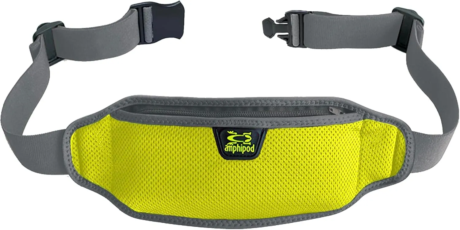 Amphipod AirFlow Lite Waistpack, Minimalist Runners Storage Fanny Waist Pack for Running, Jogging & Walking, Men & Women - Hi-Viz - L