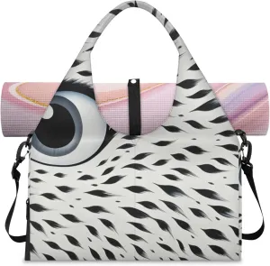 Animal Leopard Gym Bag Yoga Mat Tote for Women with Shoes Compartment Lightweight Duffle Travel Carrier Wet Dry Storage Pockets Adjustable Pilates Mats Shoulder Bags for Sport Swim