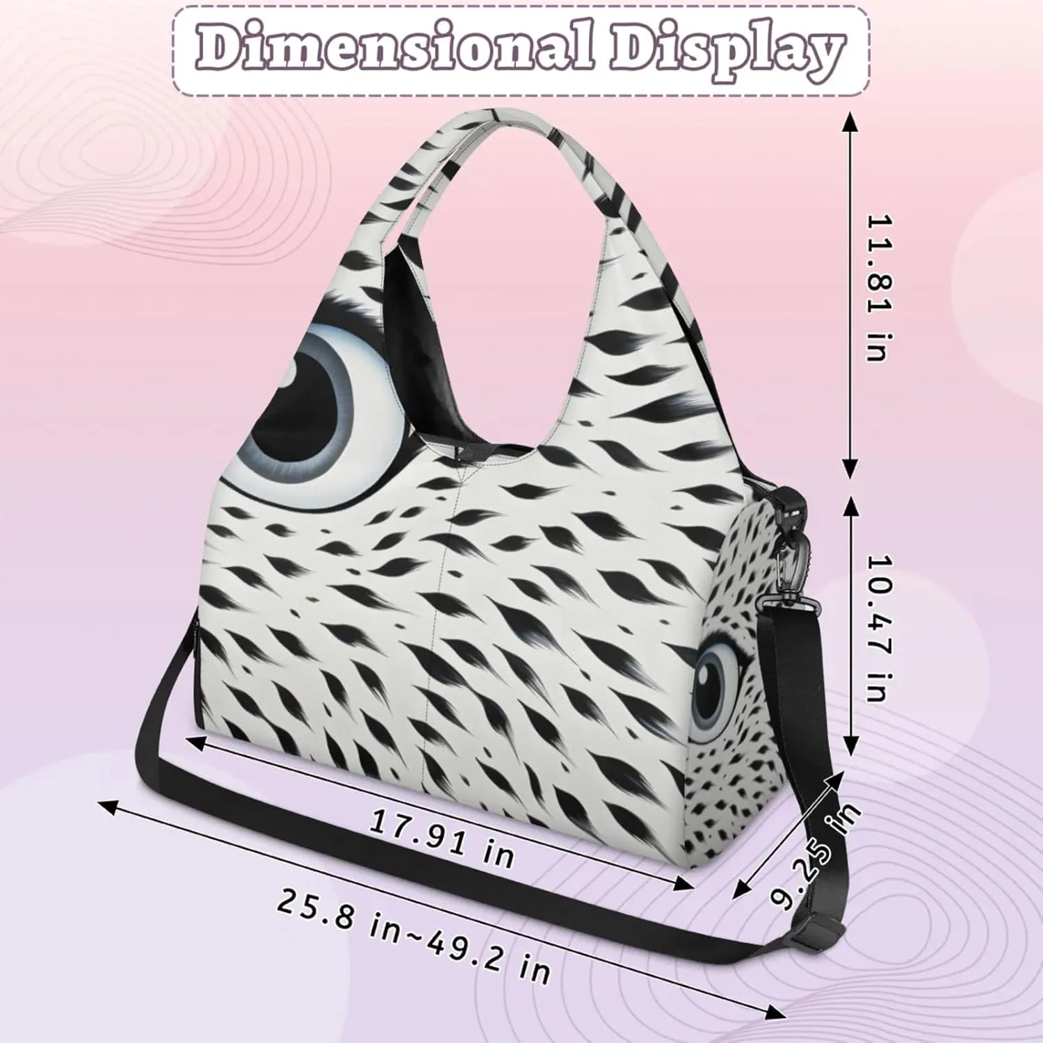 Animal Leopard Gym Bag Yoga Mat Tote for Women with Shoes Compartment Lightweight Duffle Travel Carrier Wet Dry Storage Pockets Adjustable Pilates Mats Shoulder Bags for Sport Swim