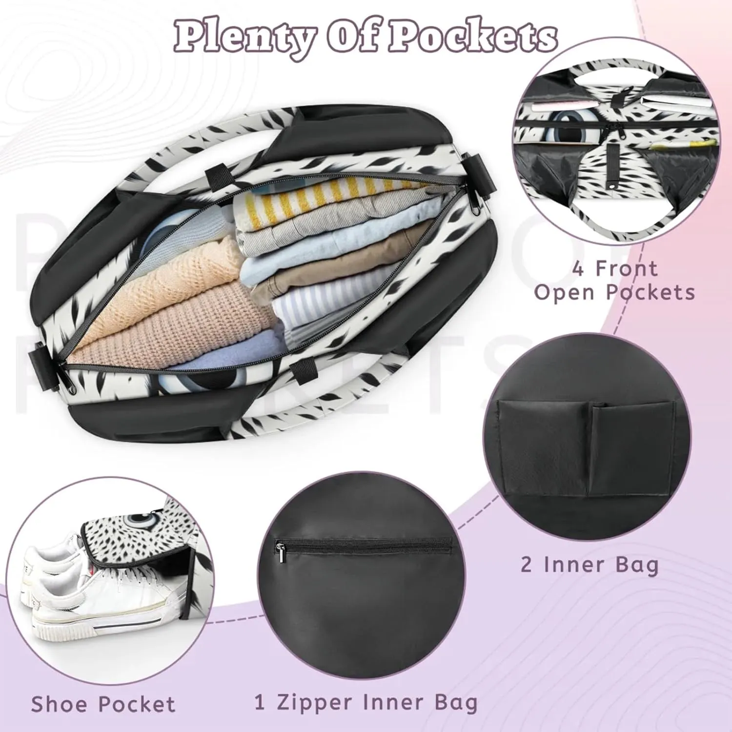 Animal Leopard Gym Bag Yoga Mat Tote for Women with Shoes Compartment Lightweight Duffle Travel Carrier Wet Dry Storage Pockets Adjustable Pilates Mats Shoulder Bags for Sport Swim