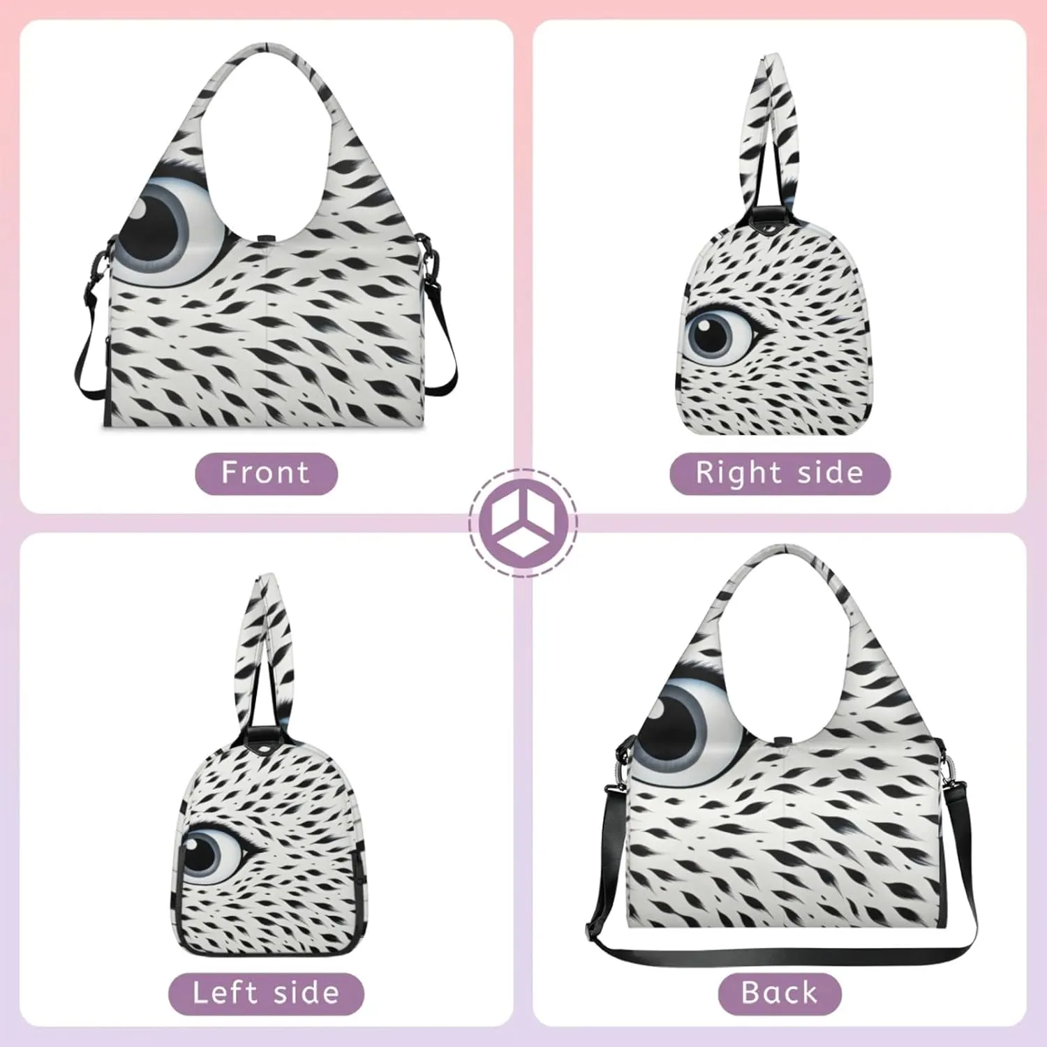 Animal Leopard Gym Bag Yoga Mat Tote for Women with Shoes Compartment Lightweight Duffle Travel Carrier Wet Dry Storage Pockets Adjustable Pilates Mats Shoulder Bags for Sport Swim