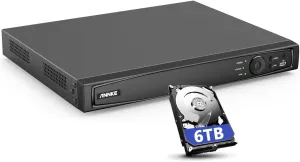 ANNKE 16 Channel NVR for Security Camera, 5-in-1 16CH 12MP Network Video Recorder with 6TB Hard Drive Disk, Support 12MP/8MP/6MP/5MP PoE IP Cams, Compatible with Alexa, 24/7 Surveillance Recording