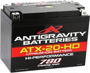 Antigravity ATX20-HD. Heavy Duty High Performance Lithium Motorcycle and Powersport Battery, 12V 15Ah, Group 20, ATV, Quad, UTV, Jet Ski, PWC, Lawn Mower, Generator - Honda, Harley, Victory, Indian