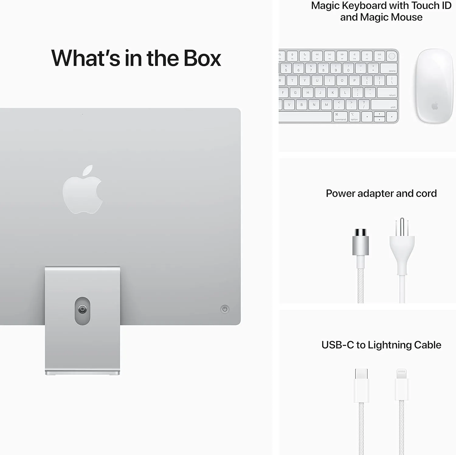 Apple 2021 iMac All in one Desktop Computer with M1 chip: 8-core CPU, 8-core GPU, 24-inch Retina Display, 8GB RAM, 256GB SSD Storage, Matching Accessories. Works with iPhone/iPad; Silver