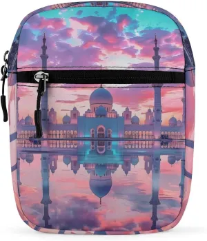 Arab Mosque Small Crossbody Bag Casual Belt Bag Sling Purse for Travel Hiking