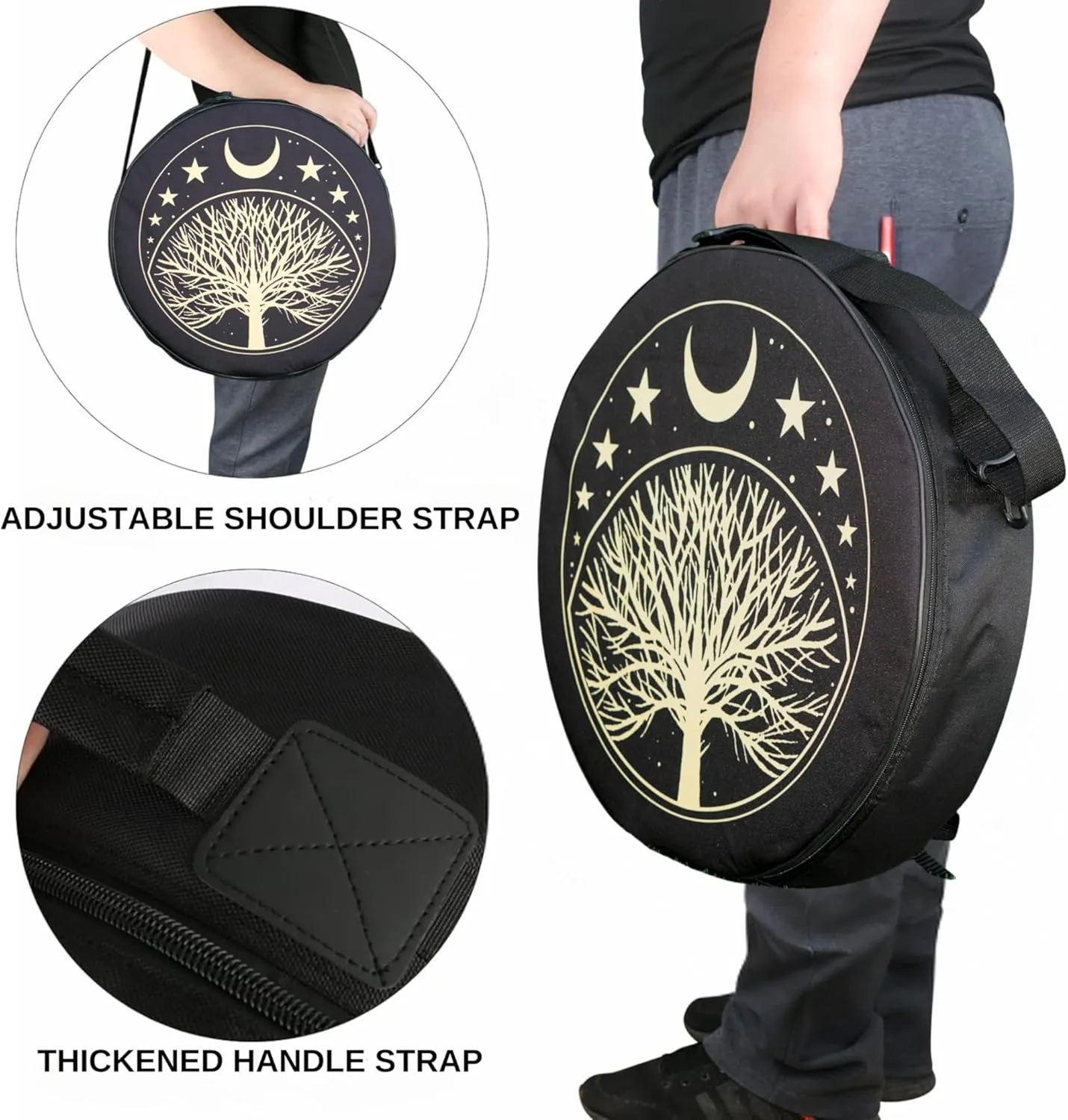 ARAW Shamanic Drums Bag, Bodhran Drum Bag, Handmade Frame Drum Bag, Hand Drum Protection (16×6 Inches)