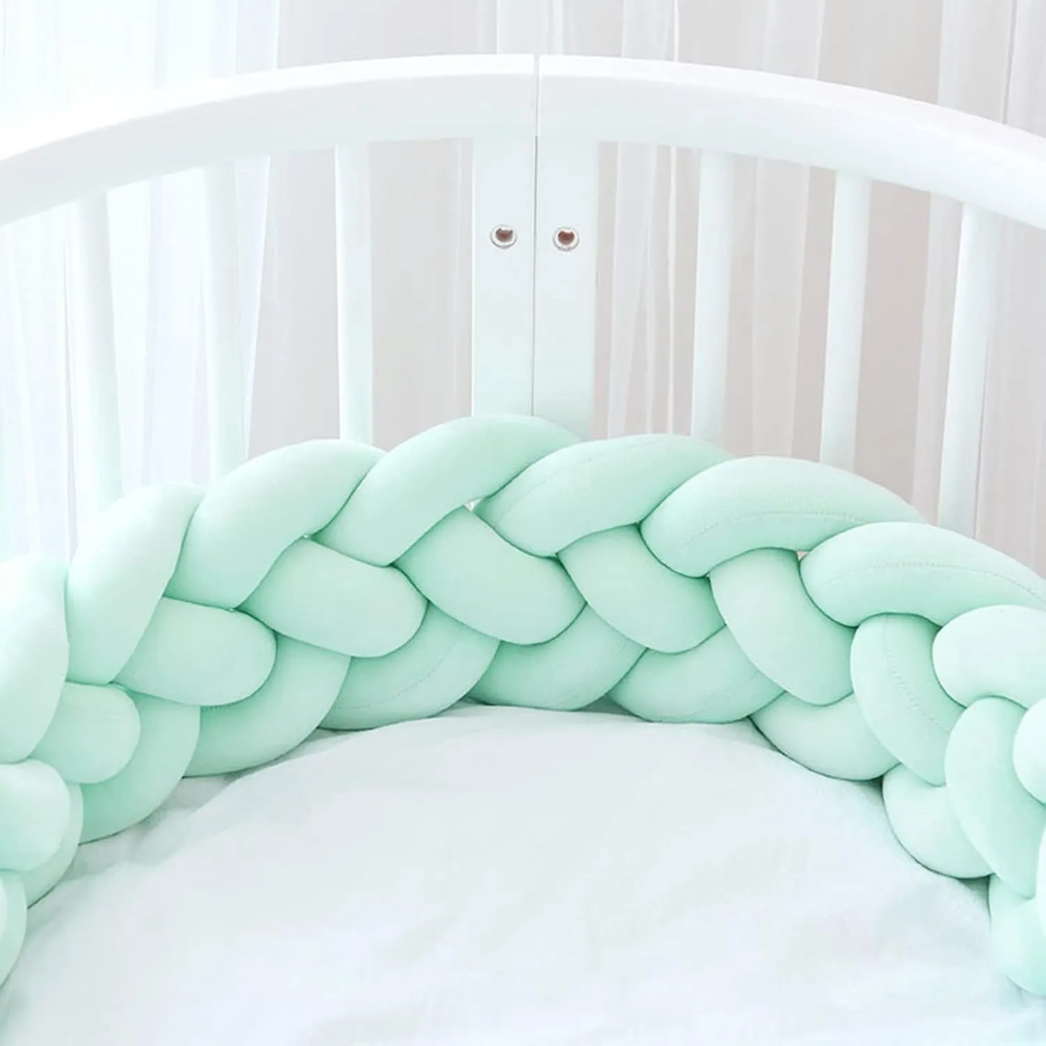 Arm Knitting Yarn for Chunky Braided Knot Throw Blanket DIY, Soft Extra Cotton Washable Tube Bulky Giant Yarn for Weave Craft Crochet (Light Green 2.2lb)