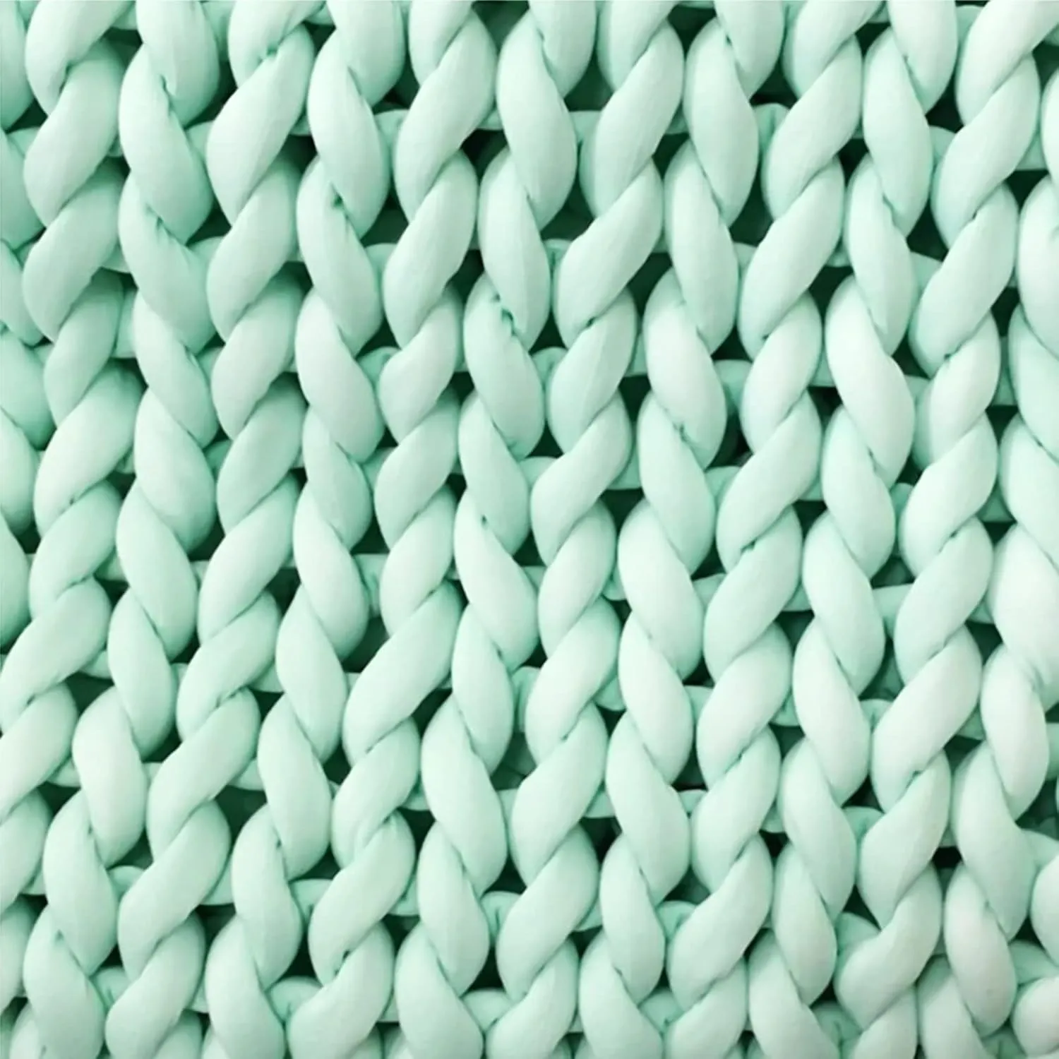 Arm Knitting Yarn for Chunky Braided Knot Throw Blanket DIY, Soft Extra Cotton Washable Tube Bulky Giant Yarn for Weave Craft Crochet (Light Green 2.2lb)