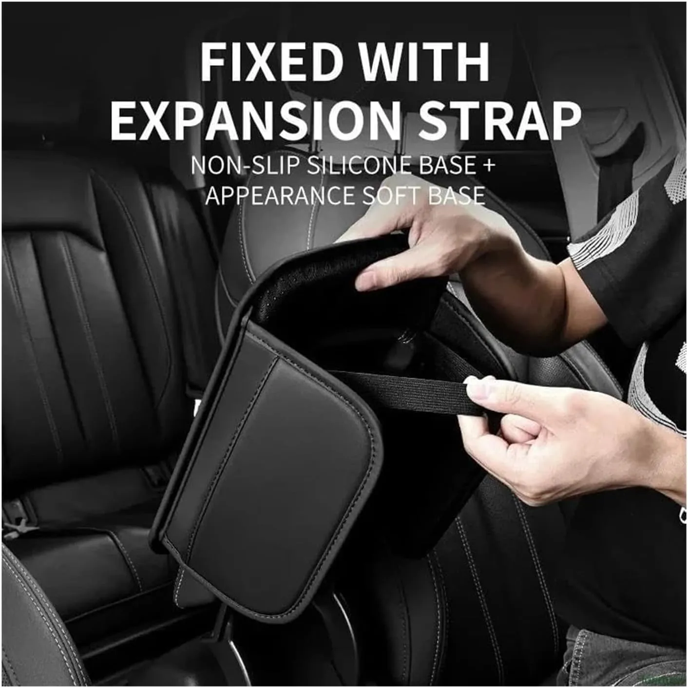 Arm Storage Box for N&issan for X-Trail T31 2008-2013 Car Armrest Box Pad Leather Cushion Storage Pocket Elbow Height Support(Black)