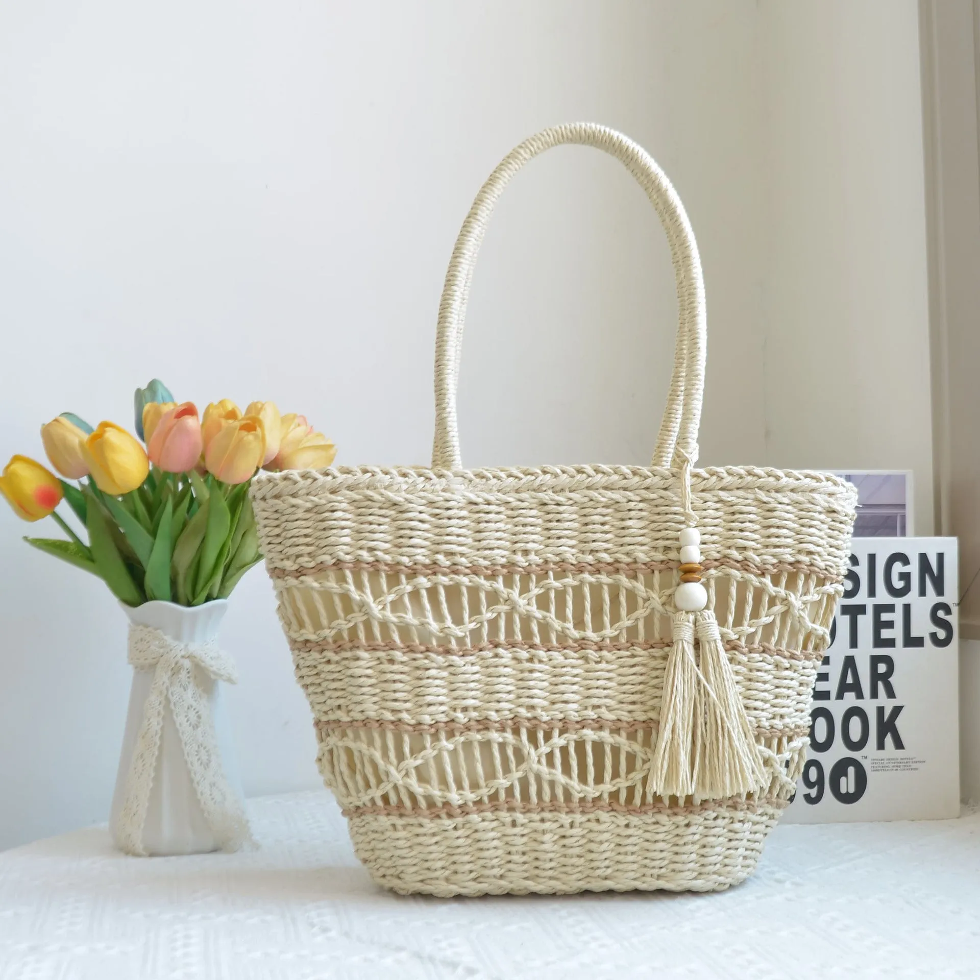 Artisan Weave Straw Tote