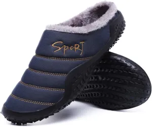 Asifn Womens Mens Slippers House Winter Slip on Shoes Warm Fur Lined Snow Plush Waterproof Indoor/Outdoor