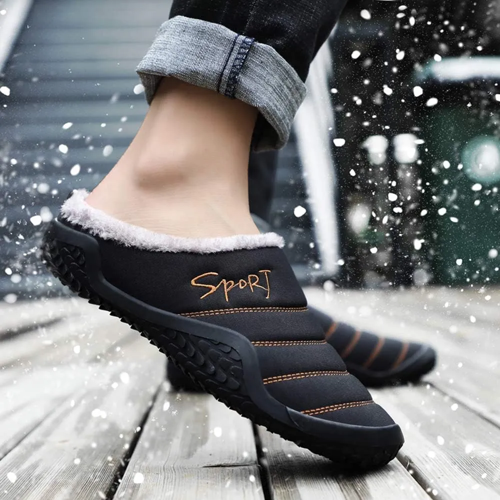 Asifn Womens Mens Slippers House Winter Slip on Shoes Warm Fur Lined Snow Plush Waterproof Indoor/Outdoor