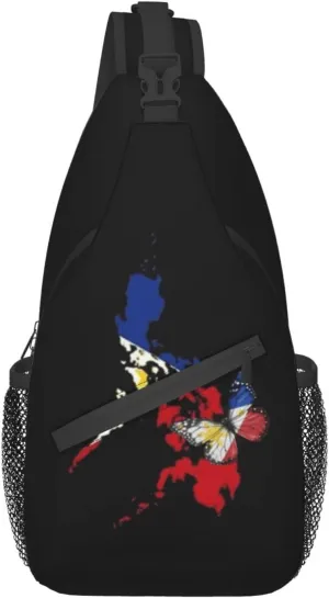 ASYG Philippine Sling Bag Philippine Flag Crossbody Chest Daypack Casual Backpack Filipino Shoulder Bag For Travel Picnic