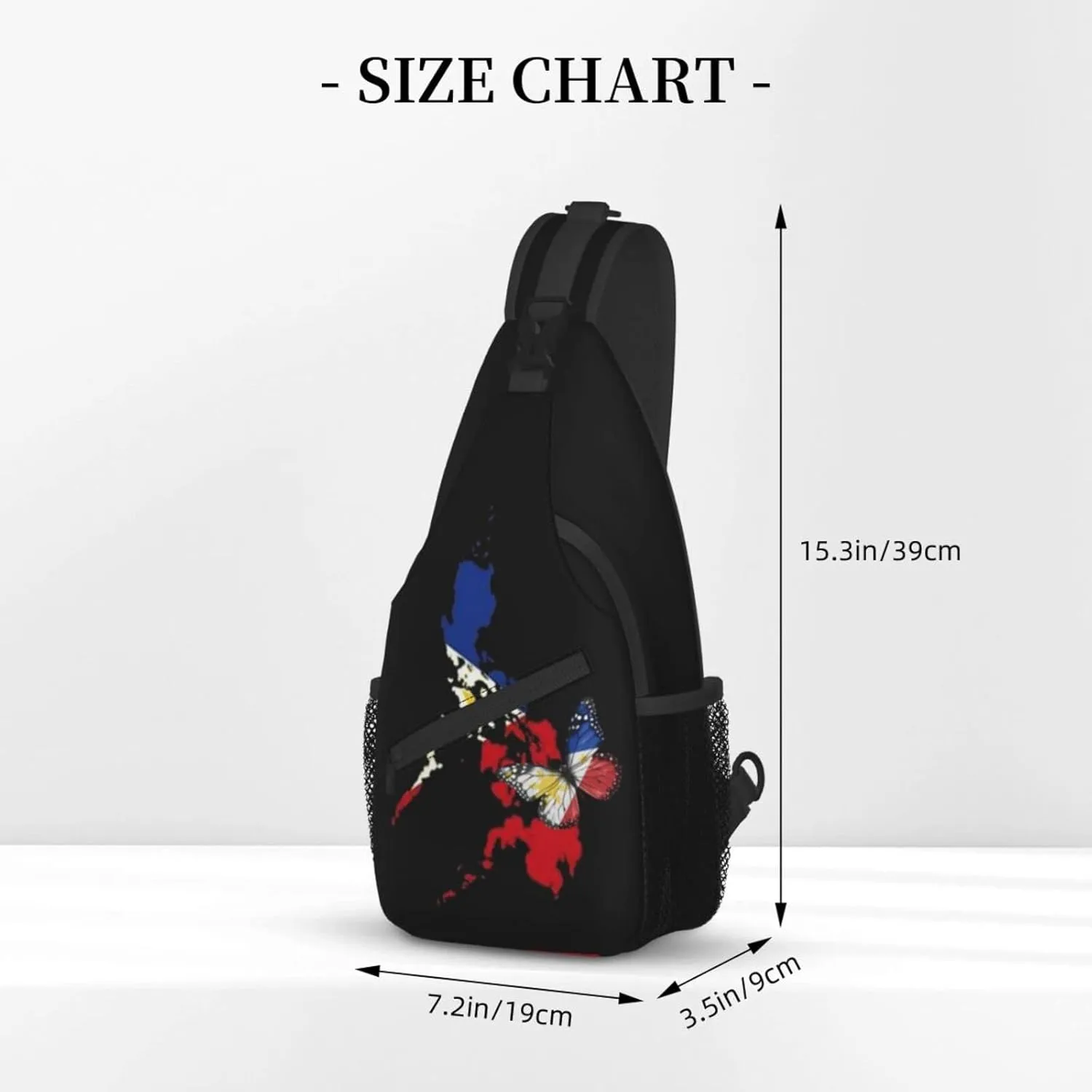 ASYG Philippine Sling Bag Philippine Flag Crossbody Chest Daypack Casual Backpack Filipino Shoulder Bag For Travel Picnic