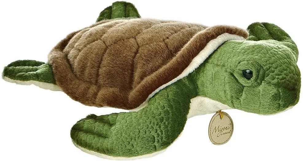 Aurora® Adorable Miyoni® Sea Turtle Stuffed Animal - Lifelike Detail - Cherished Companionship - Green 11 Inches