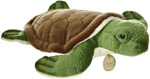 Aurora® Adorable Miyoni® Sea Turtle Stuffed Animal - Lifelike Detail - Cherished Companionship - Green 11 Inches