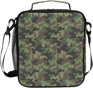 AUUXVA Camo Lunch Bag for Women Men | Camouflage Honeybee Leakproof School Lunch Box for Kids Boys, Girls | Thermal Cooler Bag with Shoulder Strap | Insulated Lunch Tote for Work Office Picnic