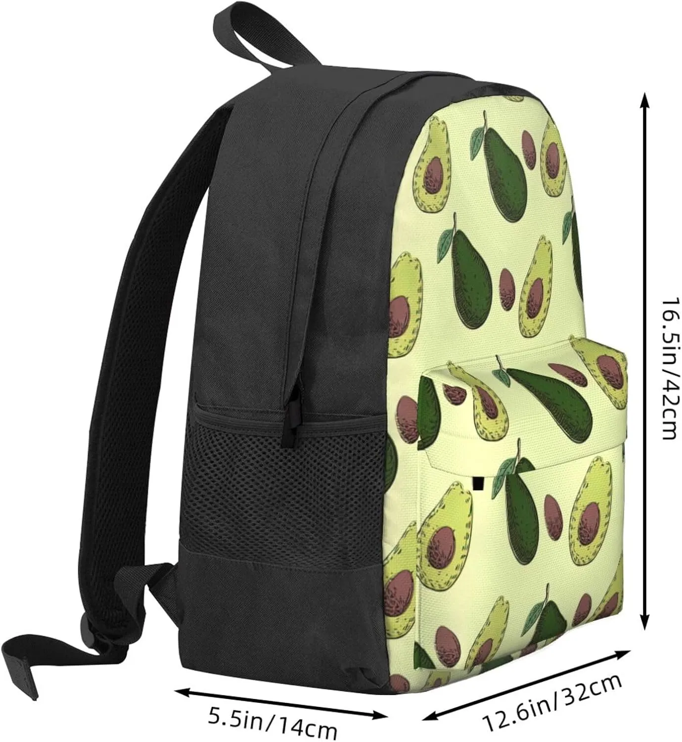 Avocado Fruit Print Storage Bag, Shoulder Bag, Leisure Bag, Large Capacity Leisure Travel Shoulder Bag