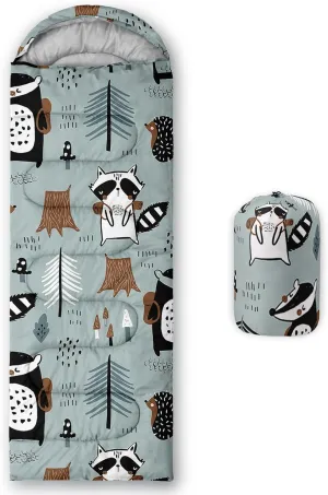 Axolotl Western Yak Sleeping Bag,3 Season Warm And Cool Weather Star Flag Sleeping Bags For Kids Girls Teens,Vertical Line Waterproof Lightweight Sleeping Bags For Traveling,Outdoors Camping Equipment