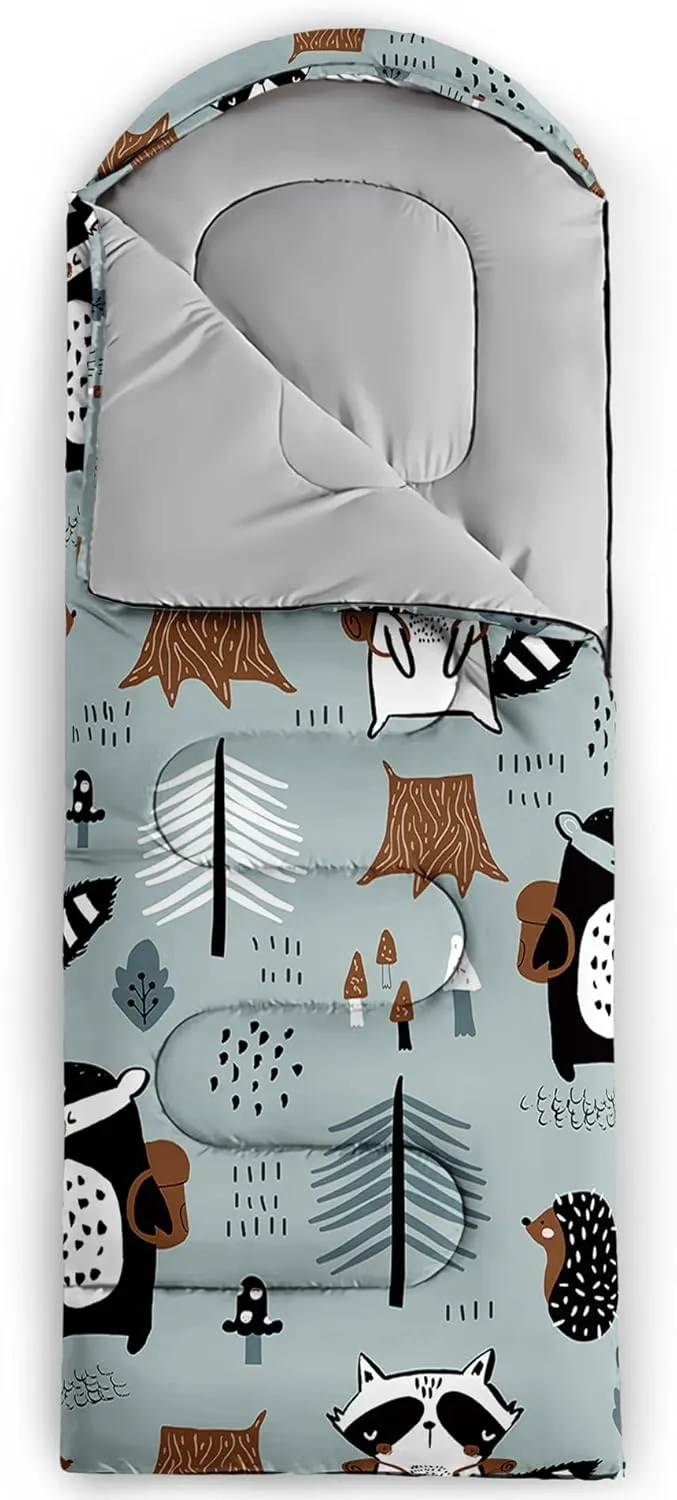 Axolotl Western Yak Sleeping Bag,3 Season Warm And Cool Weather Star Flag Sleeping Bags For Kids Girls Teens,Vertical Line Waterproof Lightweight Sleeping Bags For Traveling,Outdoors Camping Equipment