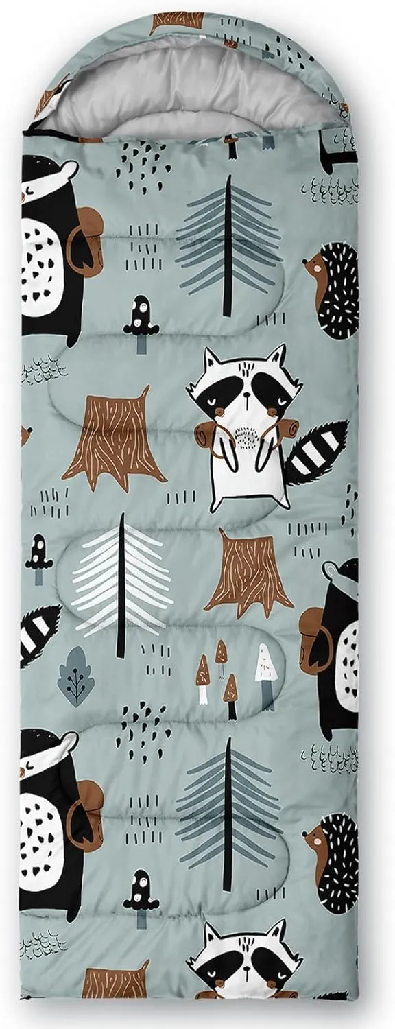 Axolotl Western Yak Sleeping Bag,3 Season Warm And Cool Weather Star Flag Sleeping Bags For Kids Girls Teens,Vertical Line Waterproof Lightweight Sleeping Bags For Traveling,Outdoors Camping Equipment
