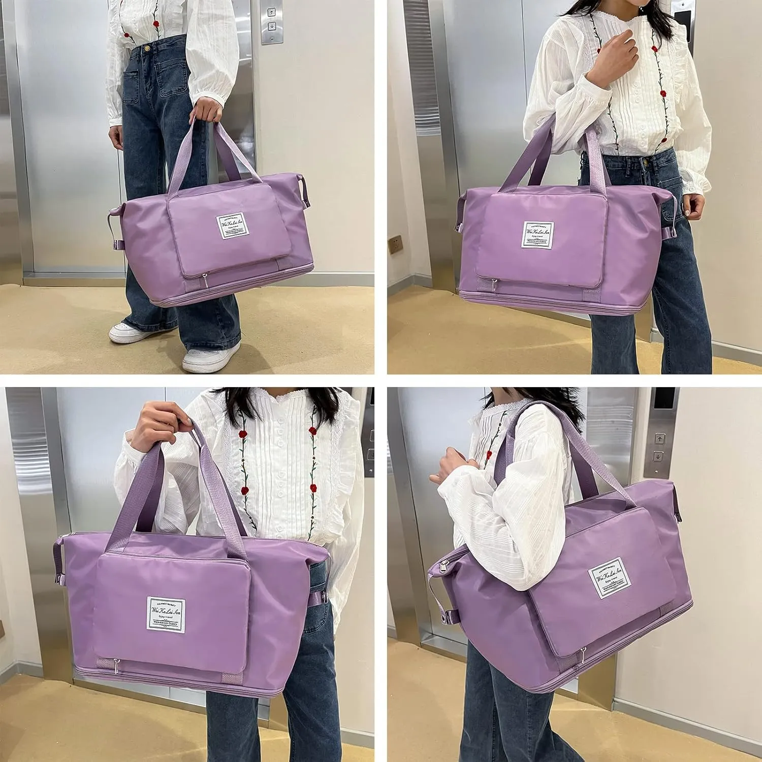 AYWVRBST King Large Capacity Folding Travel Bag,Gift,Dry and Wet Separation Multifunctional Sports Shoulder Bag, Foldable