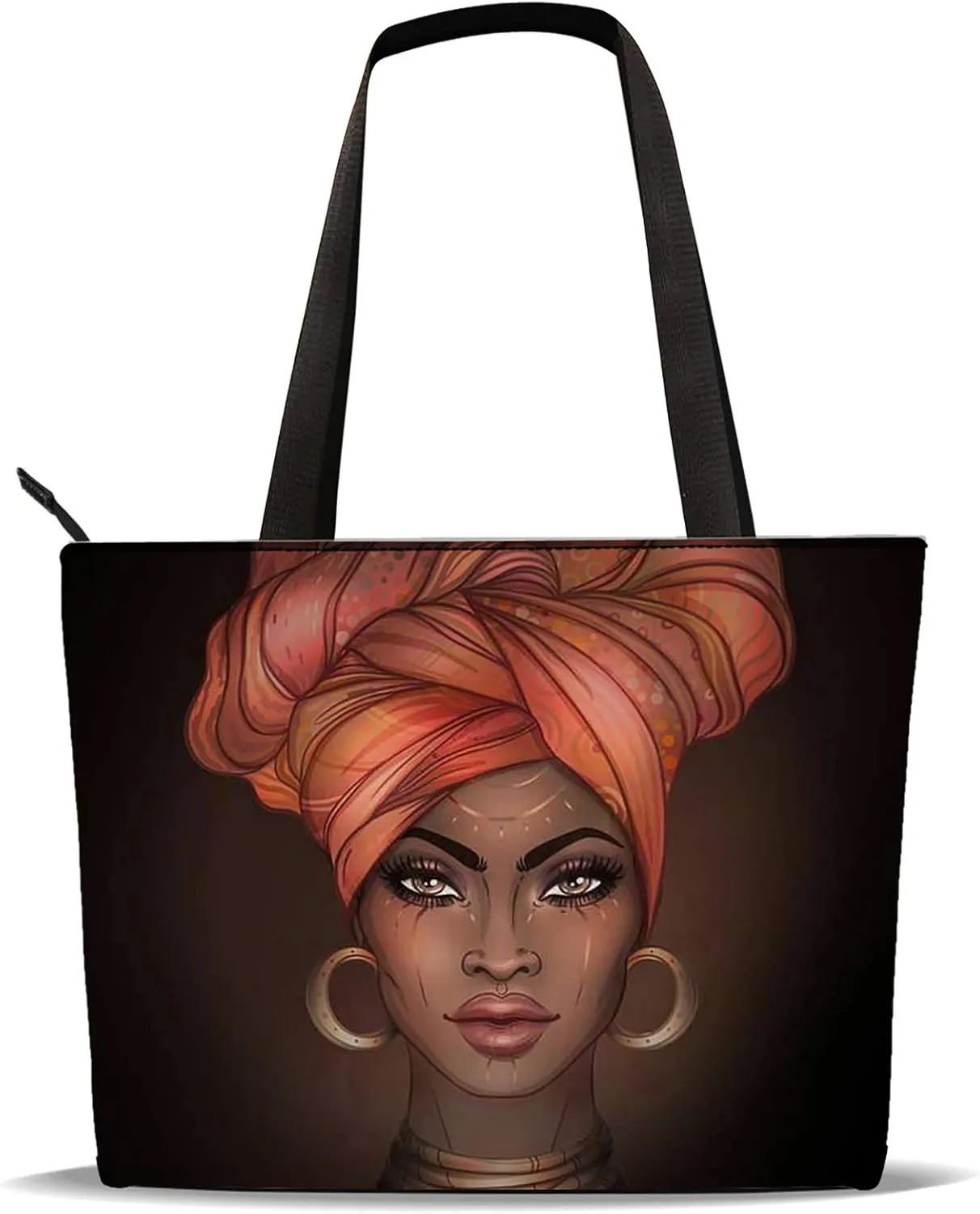 AZPSRT Tote Bag for Women African American Shoulder Handbag Large Capacity Work Fit 15.4 Inch/17.7inch