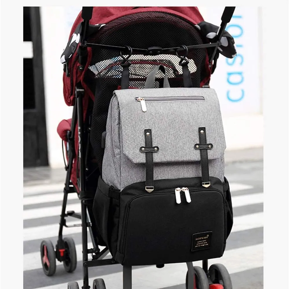 Baby Diaper Bag Backpack, Nappy Changing Bag for Dad Mom Travel Pack With USB Charging Port